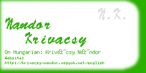 nandor krivacsy business card